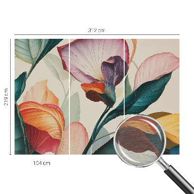 Vlies fotótapéta gyerekszobába Színes virágok