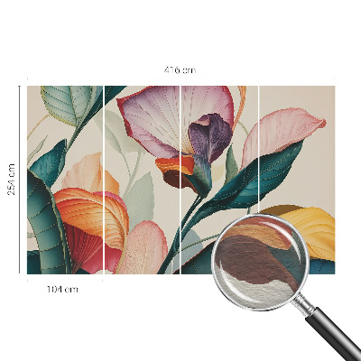 Vlies fotótapéta gyerekszobába Színes virágok