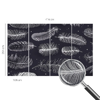 Dekoratív fotótapéta nappaliba Finom tollak