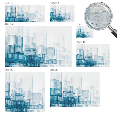 Fotótapéta méretre nappaliba Átlátszó kockák