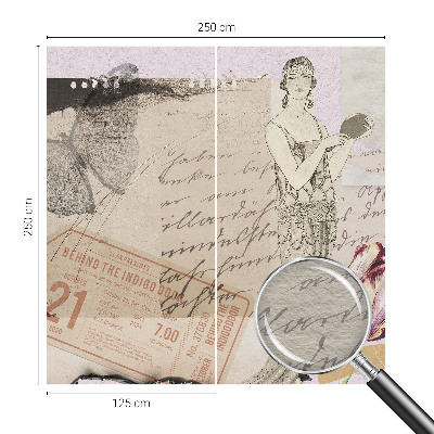 Vlies fotótapéta hálószobába Nosztalgikus kollázs