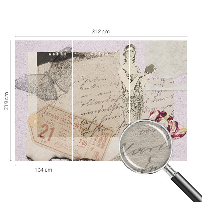 Vlies fotótapéta hálószobába Nosztalgikus kollázs