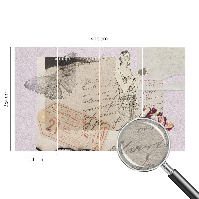 Vlies fotótapéta hálószobába Nosztalgikus kollázs