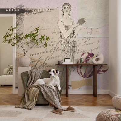 Vlies fotótapéta hálószobába Nosztalgikus kollázs