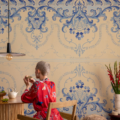 Poszter tapéta Kék díszek