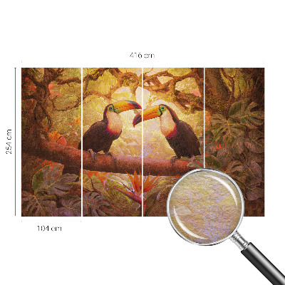 Dekoratív fotótapéta nappaliba Színes tukánok