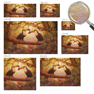 Dekoratív fotótapéta nappaliba Színes tukánok