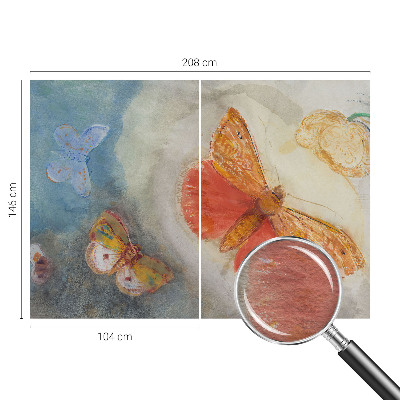 Fotótapéta méretre nappaliba Színes pillangók