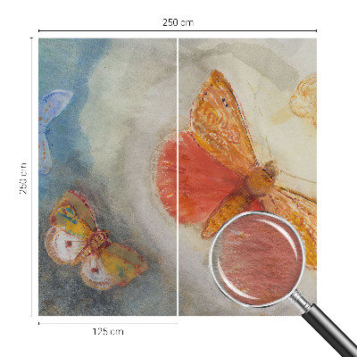 Fotótapéta méretre nappaliba Színes pillangók