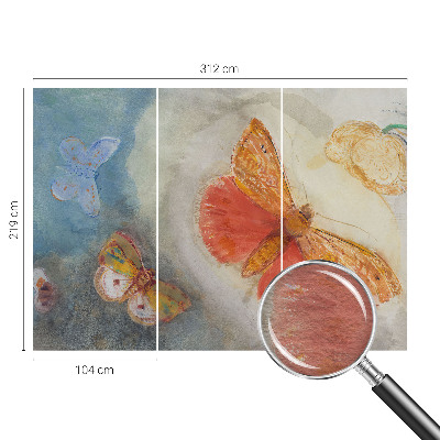 Fotótapéta méretre nappaliba Színes pillangók