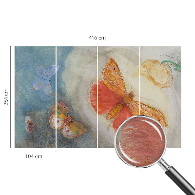 Fotótapéta méretre nappaliba Színes pillangók