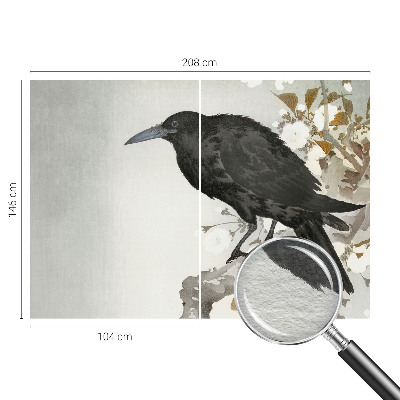 Vlies fotótapéta gyerekszobába Holló a virágokban