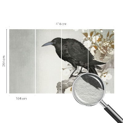 Vlies fotótapéta gyerekszobába Holló a virágokban