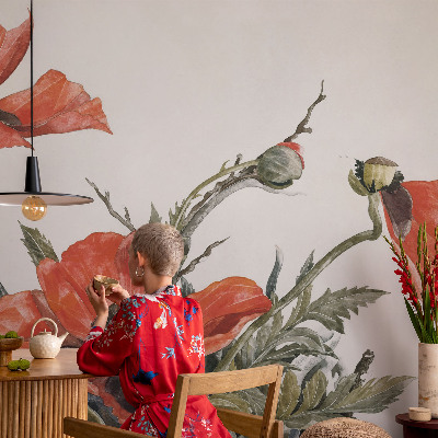 Modern fotótapéta méretre Piros pipacsok