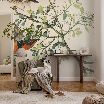 Vlies fotótapéta nappaliba Színes madarak