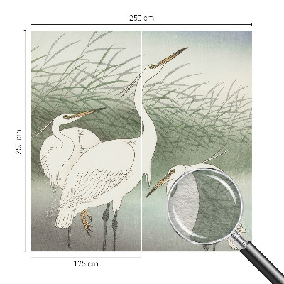 Vlies fotótapéta hálószobába Gémek a fűben