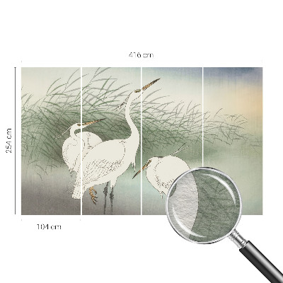 Vlies fotótapéta hálószobába Gémek a fűben