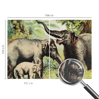 Flíz fotótapéta Családi elefántok