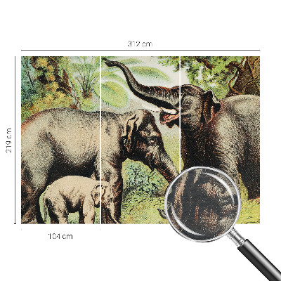 Flíz fotótapéta Családi elefántok