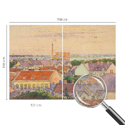 Dekoratív fotótapéta nappaliba Városi tetők