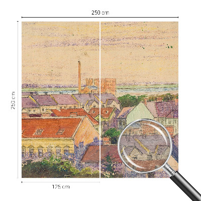 Dekoratív fotótapéta nappaliba Városi tetők