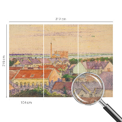 Dekoratív fotótapéta nappaliba Városi tetők