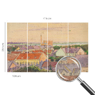 Dekoratív fotótapéta nappaliba Városi tetők