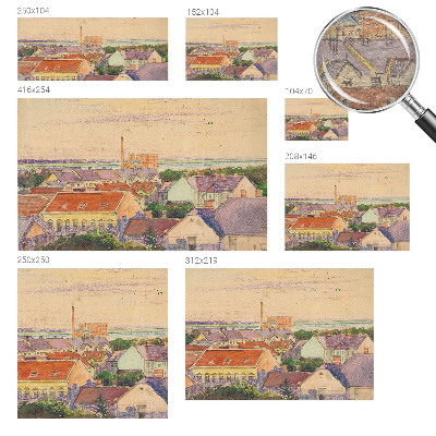 Dekoratív fotótapéta nappaliba Városi tetők