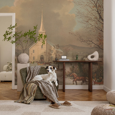 Vlies fotótapéta hálószobába Téli táj