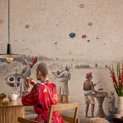 Vlies fotótapéta nappaliba Szárnyaló sárkányok