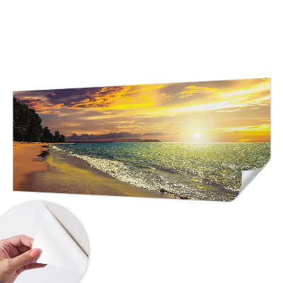Öntapadós tapéta falra Strand naplementekor