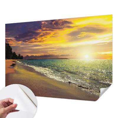 Öntapadós tapéta falra Strand naplementekor