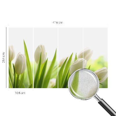 Öntapadós fotótapéta nappaliba Fehér tulipánok