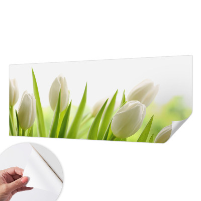 Öntapadós fotótapéta nappaliba Fehér tulipánok