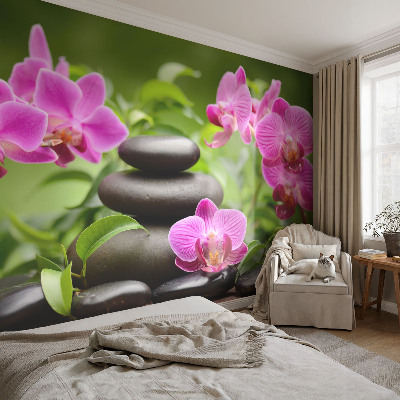 Öntapadó tapéta Orchidea kövek