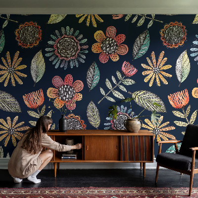 Fotótapéta lányoknak Virágos mozaik