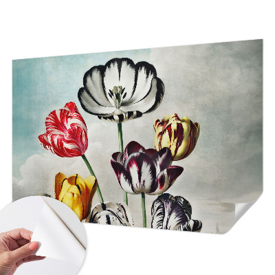 Különleges fotótapéta Színes tulipánok
