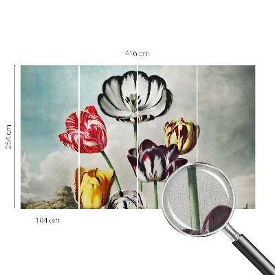 Különleges fotótapéta Színes tulipánok