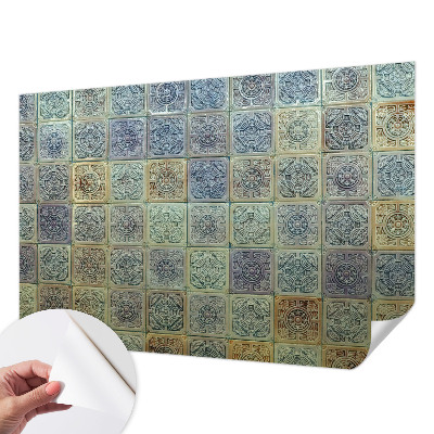 Öntapadós fotótapéta nappaliba Geometrikus csempék