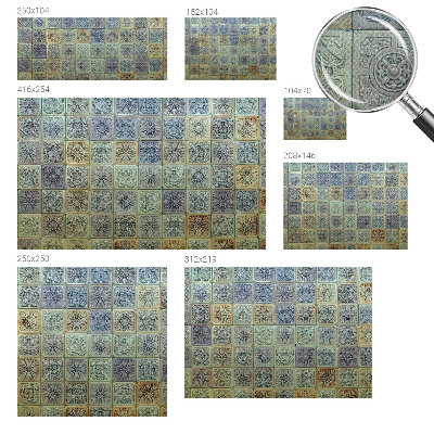 Öntapadós fotótapéta nappaliba Geometrikus csempék