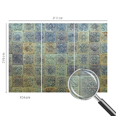 Öntapadós fotótapéta nappaliba Geometrikus csempék