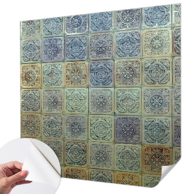 Öntapadós fotótapéta nappaliba Geometrikus csempék