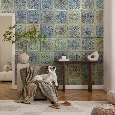 Öntapadós fotótapéta nappaliba Geometrikus csempék