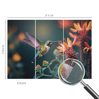 Fotótapéta lányoknak Kolibri virágok