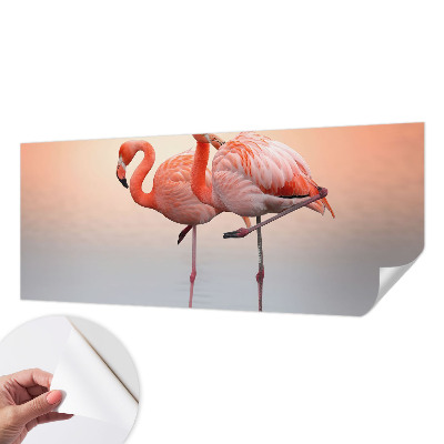 Öntapadós tapéta falra Finom flamingók