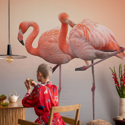 Öntapadós tapéta falra Finom flamingók