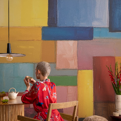 Öntapadós tapéta falra Színes téglalapok
