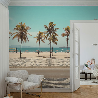 Öntapadós tapéta falra Pálmafás strand