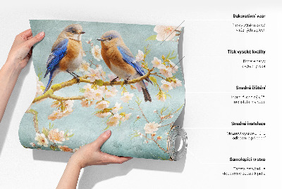 Öntapadós poszter tapéta Madarak a növényekben