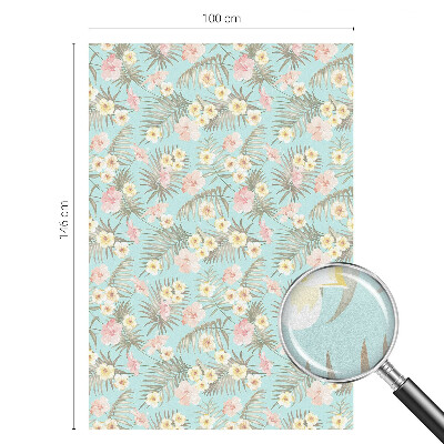 Öntapadós üvegfólia vitrázs mintával Trópusi minta